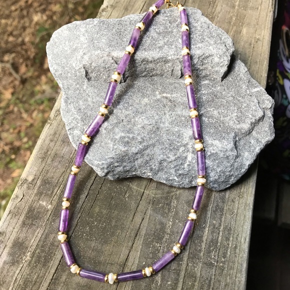 Amethyst Beaded Necklace - Picture 2 of 3